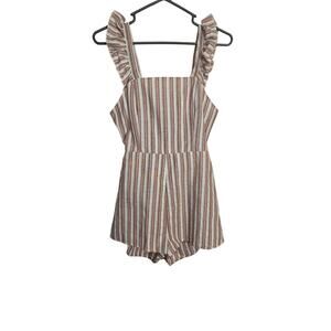 Cottagecore Coquette Shein Striped Summer Ruffle Romper Size S